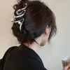 ¡Agárralo Fuerte! Pinza para el Cabello Grande de Lazo Plateado para Mujer, Nuevo Estilo 2026, Pinza de Tiburón, Accesorio para el Cabello