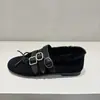 Zapatos Mary Jane de terciopelo engrosado con hebilla 2026 para mujer, otoño e invierno, retro, nuevos, puntera redonda, lazo, zapatos de una sola pieza, aumento de altura interior