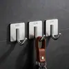 Punch-free aço inoxidável forte pegajoso gancho banheiro cozinha revestimento gancho roupas gancho cozinha parede pendurado gancho de metal único gancho