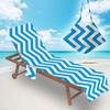 Novo Produto Capa de Cadeira de Praia de Microfibra Toalha para Espreguiçadeira Toalha de Praia Bolsa Impressão Digital 3D Série Onda Geométrica