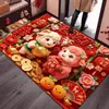 Decoración de Año Nuevo 2027 Año de la Oveja Diatomeas Terrestres Cristal Terciopelo Alfombra Absorbente de Agua Antideslizante Entrada de Casa Felpudo