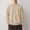 Suéter de Costilla de Sarga de Alta Inteligencia para Hombre Momeike 26 Otoño Nuevo Estilo Cuello Solapa Tejido para Hombre 22291