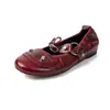Sapatos Mary Jane Redondos com Tachas para Início da Primavera de 2,5cm, Design Único, Tira Única, Versáteis, Sapatilhas de Solado Macio