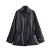 Atacado de Moda Feminina Transfronteiriça Inverno 2025 Nova Moda Elegante Ajustável na Cintura Casaco Jaqueta de Comprimento Médio