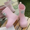 Botas de Lluvia de Moda para Mujer, Botas de Lluvia Antideslizantes de Media Pantorrilla para Estudiantes, Zapatos de Agua de Algodón con Cordón de Moda, Zapatos de Goma para Exteriores de Suela Gruesa