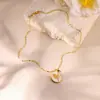 Europa y Estados Unidos collar de flor de diciembre transfronterizo nuevo flor tridimensional colgante de concha ovalada flor del mes de nacimiento cadena para la clavícula