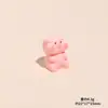Porquinho Rosa Estéreo Desenho Animado Resina Pequenos Enfeites DIY Chaveiro Decorativo Pingente Acessórios de Mesa Carro Acessórios