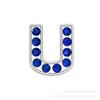 Cinturón de vestir con letras de diamantes azules zafiro de 8 mm, accesorios de joyería de pedrería DIY, pulsera con las 26 letras inglesas, accesorios de joyería