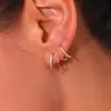 Brincos Espirais Banhados a Ouro 18K Prata de Lei S925 Zircônia Criativo Luxo Leve Design de Nicho Estilo ins Ganchos de Orelha Homens Mulheres Europeu Americano