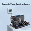 Adecuado para Switch 2 Base de Carga Multifuncional para Pro Controller con Luz RGB y Ventilador de Refrigeración, Puede Sostener 10 Tarjetas