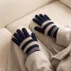 Luvas de Tricô Quentes com Forro de Lã Espessadas para Ciclismo Outono e Inverno, Compatíveis com Tela Sensível ao Toque, Comércio Exterior Feminino Transfronteiriço