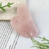 Herramienta de Raspado de Piedras Preciosas Más Vendida Transfronteriza de Amazon, Cuerno Natural de Cristal Rosa con Forma de Corazón para Relajar Músculos, Activar la Circulación y Masaje de Belleza