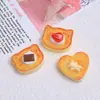 Oso Lindo Galleta Comida Juguete Dibujos Animados DIY Accesorios para Joyería Pegamento de Crema Resina Accesorios Pequeños Material para Hebilla de Zapato con Agujero