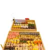 Bandeja de exhibición de sushi de un yuan con tapa, caja de exhibición de pan de madera estilo japonés, caja rectangular para postres de pastel de mousse