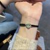 Pulsera de Pareja Hebilla Ping An Una Pareja para Hombre y Mujer Jade Hotan Nicho Tejido Cuerda de Mano Regalo para Novia