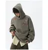 Moletom com Capuz Bordado Estrela Americana Masculino Outono Design Pesado Senso de Estilo Manga Longa Top Streetwear Versátil Moletom Esportivo