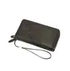 Atacado em estoque nova carteira masculina com zíper duplo e indentação de penas, bolsa de grande capacidade com múltiplos porta-cartões atacado Wallt
