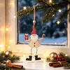 Enfeites de Madeira para Pendurar de Natal Artesanato de Madeira Criativo Bengala de Letra Velho Homem Figurinhas de Madeira Coloridas Decoração