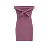 Deseo Puro Chica Caliente Vestido Chaleco Moldeador de Cuerpo Ajustado Falda Corta Sexy Cintura Ceñida Busto Lazo Strapless Vestido Bodycon