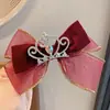 Horquilla Roja de Año Nuevo para Niñas con Lazo, Accesorio para el Cabello, Tocado Tradicional Chino de Año Nuevo, Pinza para el Cabello con Peluca de Estilo Chino para Niñas Hanfu