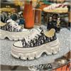 Estación Europea 2025 Primavera Nuevas Zapatillas Dad con Estampado de Letras Plataforma para Mujer Suela Gruesa Moda Que Aumentan la Altura Casuales Tendencia