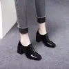 Zapatos de mujer, nueva colección de otoño 2026, charol brillante, mocasines de corte profundo, tacón medio, zapatos de mujer para primavera/otoño, zapatos pequeños de piel