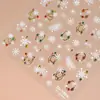 Redanco5D En relieve Popular Pegatinas para Uñas Oro y Plata Roto Copo de Nieve Navideño Pegatinas Estéreo para Uñas Dr1570