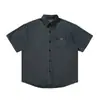 Camisa de Mezclilla Vintage Lavada Retro Japonesa de Manga Corta para Hombre, Talla 26, Nuevo Estilo de Verano, Corte Holgado, Chaqueta Camisa de Marca de Moda para Pareja
