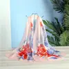 Novo Lenço de Seda Estampado de Chiffon para Primavera e Verão Lenço Feminino Fino Xale de Proteção Solar de Verão Versátil de Uso Duplo