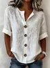 Camisa Casual para Mujer de Manga Media con Estampado Floral y Botones, Cuello en V, Estilo Nuevo Primavera y Verano, Comercio Exterior Europeo y Americano Transfronterizo 2026