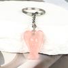 Venda Direta de Fábrica de Cristal de Jade Natural Esculturas de Anjo de 1 polegada Chaveiro Pingente Itens de Decoração para Colar DIY