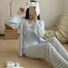 Conjunto de Três Peças de Roupa para Casa Feminina Estilo Coreano Primavera/Outono Estilo Puro Desejo Camisola Manga Longa Atacado Transfronteiriço