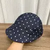 Gorra de pico dulce con diseño de lunares estilo coreano para mujer, elegante y versátil para primavera y otoño, hace que la cara se vea más pequeña, gorra octogonal versátil