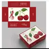 Caixa de Embalagem Personalizada para Cerejas, Caixa Colorida Ondulada para Frutas, Caixa de Presente Portátil para Cerejas, Caixa Tampa e Base com Janela, Caixa de Presente para Frutas