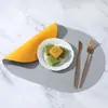 Suministro Directo de Fábrica Estilo Escandinavo Dos Tonos Contrastantes Ovalados Manteles Individuales de Cuero Hotel Hogar Impermeables, Resistentes al Aceite y Aislantes