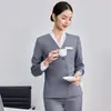 Nueva colección de otoño: atuendo formal profesional para profesores y presentadores, trajes elegantes, vestidos y trajes rojos para mujer