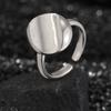 Anillo Geométrico Irregular Ovalado Cóncavo para Mujer, Anillo Abierto Simple Cepillado de Moda Único, Tendencia de Anillo de Dedo Índice Nicho