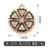 Colgante Individual con Tachuelas de Diamante y Goteo de Aceite Transfronterizo Flor Dorada Kc Venta Directa de Fábrica Colgante de Pulsera Joyería DIY Se Puede Mezclar por Lotes