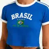 Camiseta de Manga Corta de Verano para Mujer 2026 Amazon Aliexpress Brasil Camiseta de Manga Corta Mundial Y2K Mayoreo