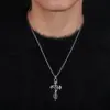 Collar de Cadena de Acero de Titanio de Moda Transfronterizo para Hombres, Colgante de Espada Serpiente Elegante y Audaz, Cadena de Suéter de Celebridad de Internet para Accesorios de Mujer