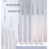 Pluma de uñas de fábrica al por mayor tapa metálica portalápices gradiente floreciente pintado línea de tracción pluma de uñas paquete individual en stock