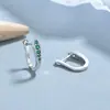 Brincos de Strass Femininos Prata Esterlina 925 Estilo Simples Ins Cor Versátil Zircônia Strass Argola de Orelha Moda Joia de Orelha Elegante