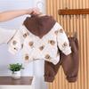 Traje de ropa para niños Ropa de invierno para niños Suéter grueso con forro polar para niños Set de tres piezas Ropa de algodón de invierno para bebés