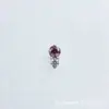 Pendientes de aleación de titanio ASTMF-13 ultrapequeños de circonita con forma de cacahuete, pendientes de piercing labial de titanio G23 con rosca interna de circonita