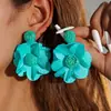 Pendientes de Rafia Tejidos a Mano de Verano Transfronterizos para Mujer, Pendientes de Temperamento Dulce, Pendientes de Flor Estilo Pastoral