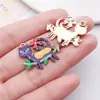 Impresión de Gota de Aceite Transfronteriza Lindo Gato Dibujo Animado Animal Colgante DIY Pulsera Collar Llavero Accesorios de Joyería