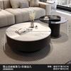 Mesa de Centro Redonda de Pizarra Minimalista Italiana de Lujo Ligero Sala de Estar Hogar Apartamento Pequeño Combinación de Mesas de Centro Redondas Simples Grandes y Pequeñas Vidrio