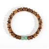 Pulseira Badu estilo chinês de sândalo verde, jade Hetian, festival do bambu, contas da sorte, pulseira vintage para homens e mulheres