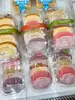 Caja de Embalaje para Rollo Suizo de 4 Piezas, Caja para Postre Rollo de Pastel Cortado Rollo Reina, Caja Transparente Engrosada Antiempañante para Llevar