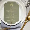 Menú de Boda de Venta Caliente Transfronterizo, Menú de Terciopelo con Borla Dorada Estampada de Color Personalizado, Tarjeta de Mesa para Cena de Banquete de Boda